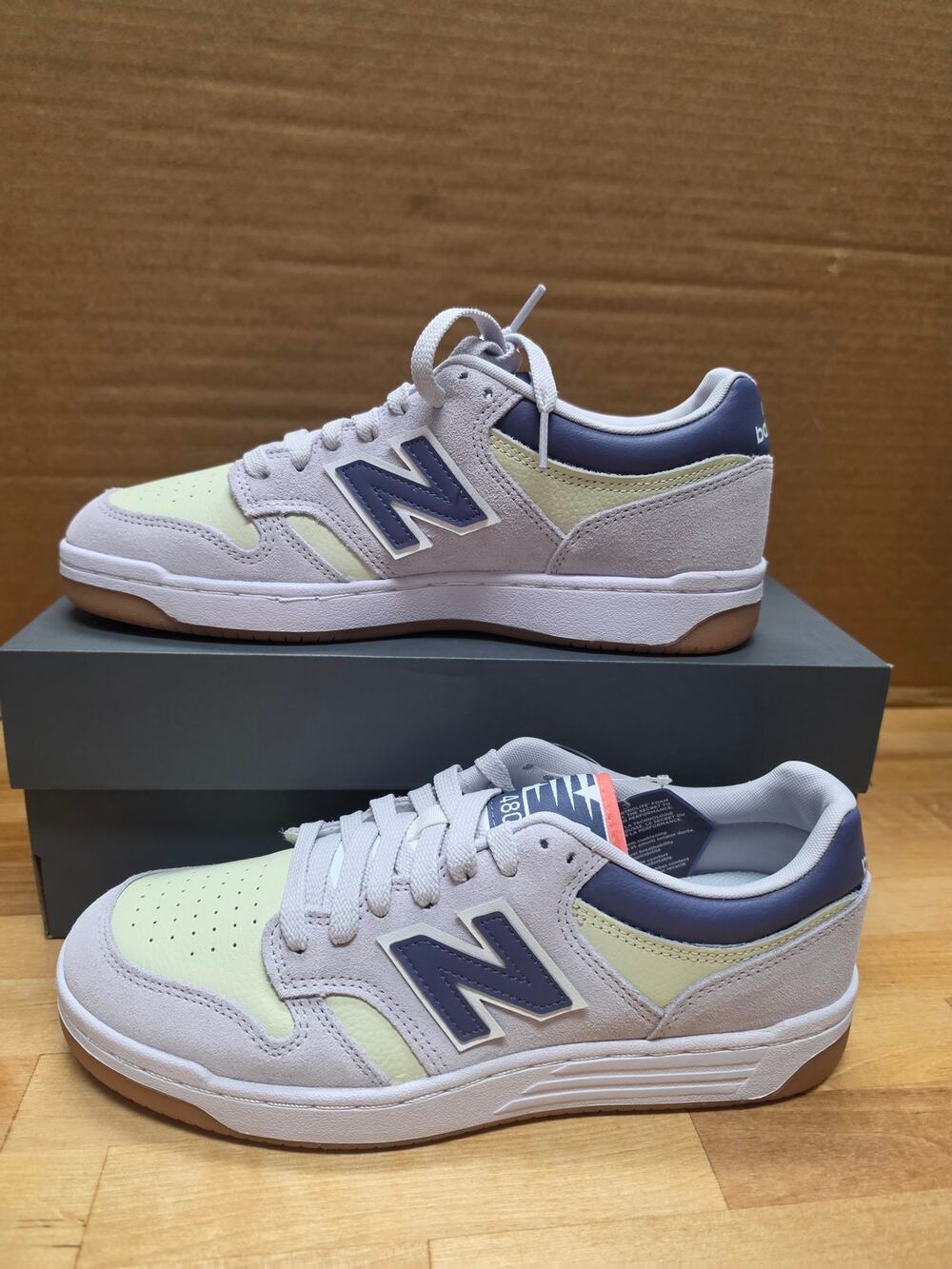 New Balance 480 Men's Lace Up Low Top Grey/Blue/Gum Mens 9 Womens 10.5